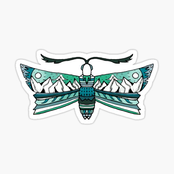 Mountain Moth - Mountain Butterfly Sticker