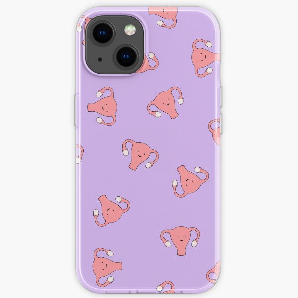 Crazy Happy Uterus in Purple, Large iPhone Soft Case