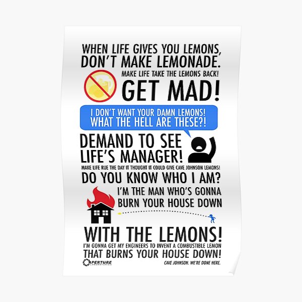 Wenn das Leben dir Zitronen gibt Poster