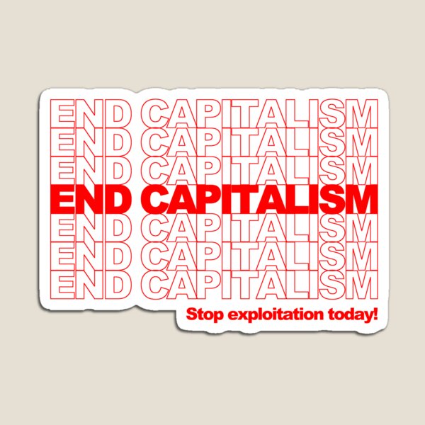 Vista previa del artículo con la obra «Capitalismo del fin», diseñado y vendido por soapboxmachine.
