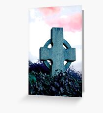 Celtic Cross on Pink Sky Greeting Card