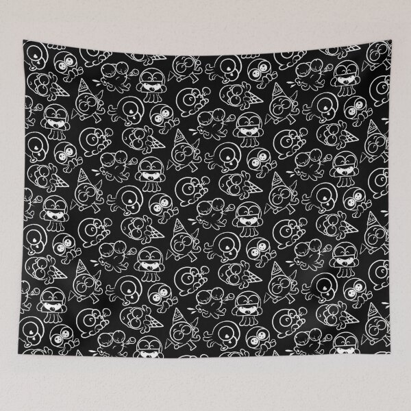 Item preview, Funny Octopus Cartoon Expressions Pattern (Black and White) designed and sold by Kokonuzz.