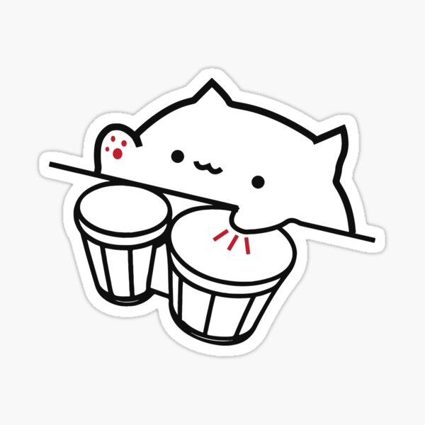 Item preview, Bongo Cat Viral Music Cute Cat Meme designed and sold by alltheprints.