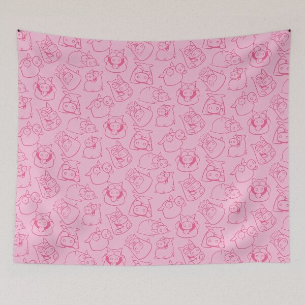 Item preview, Funny Pig Cartoon Expressions Pattern (Bubble gum Pink) designed and sold by Kokonuzz.