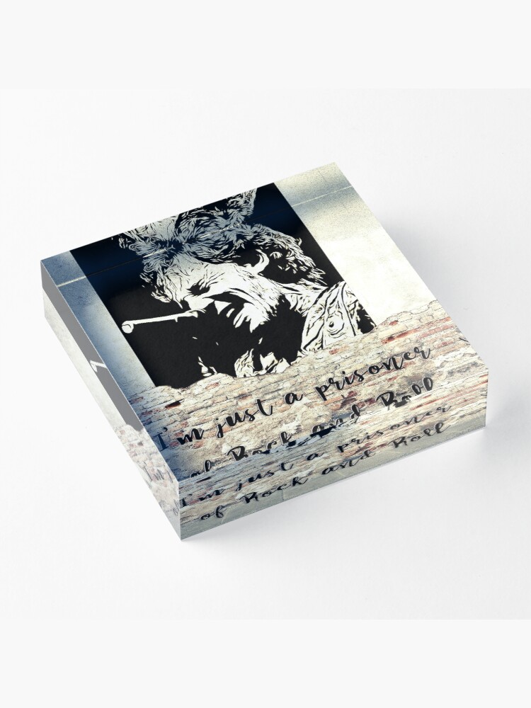 Alternate view of Banksy, Springsteen Tribute. Just A Prisoner Of Rock and Roll. WallsOfFameAust Acrylic Block