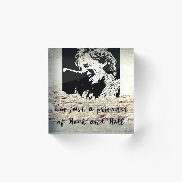 Banksy, Springsteen Tribute. Just A Prisoner Of Rock and Roll. WallsOfFameAust Acrylic Block