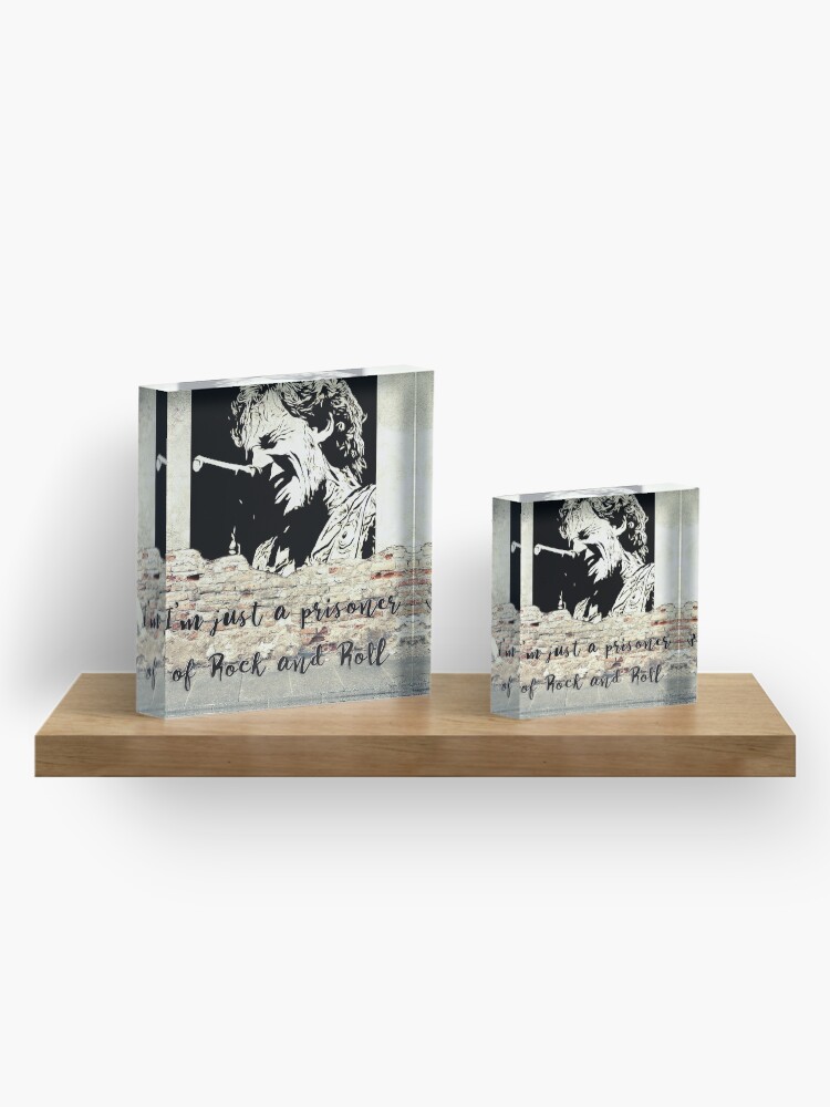 Alternate view of Banksy, Springsteen Tribute. Just A Prisoner Of Rock and Roll. WallsOfFameAust Acrylic Block