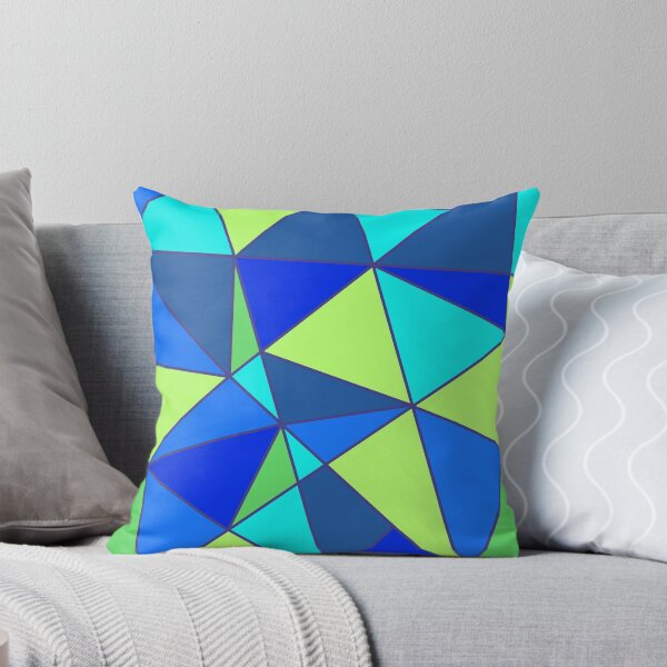 Artikelvorschau, Grüne und blaue Dreiecke entworfen und verkauft von PatternLady.