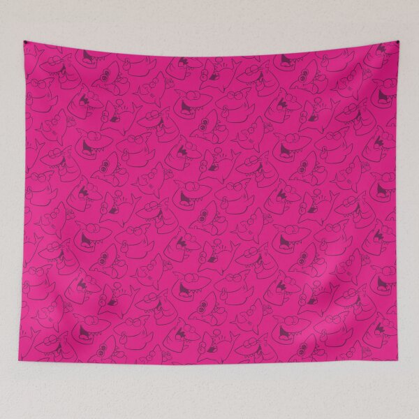 Item preview, Fun Shark Cartoon Expressions Pattern (Pink) designed and sold by Kokonuzz.