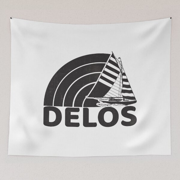 Item preview, Delos Greece Black Retro Sailing Vacation Design designed and sold by dk80.