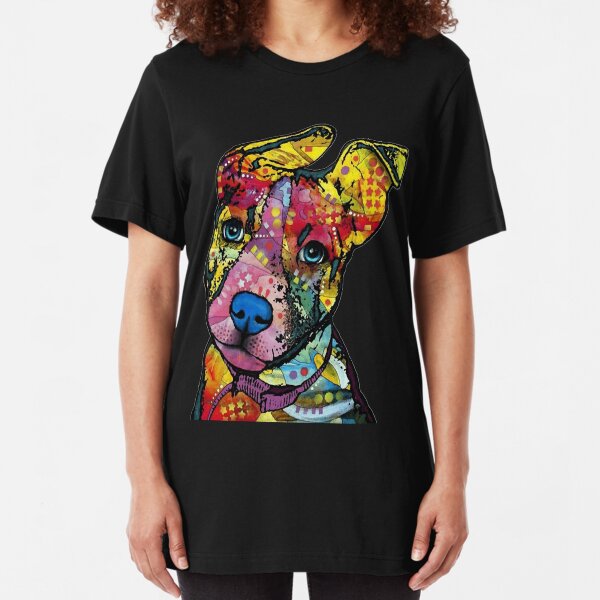 PitBull T-Shirts Colourful Pit Bulls T-Shirt Slim Fit T-Shirt