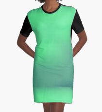 Abstract Spring Green Background Graphic T-Shirt Dress