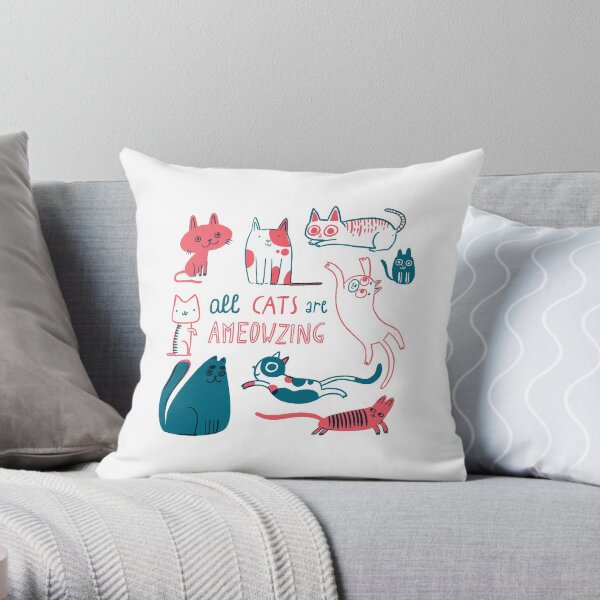 All Cats are Ameowzing Throw Pillow