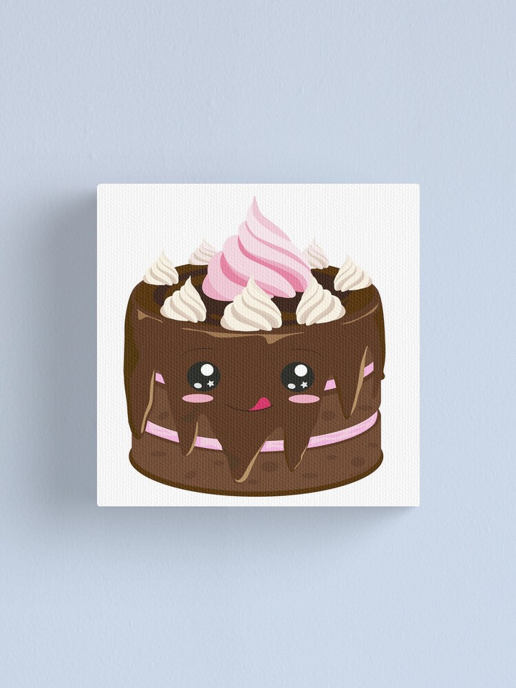 Lienzo «mejor pastel de chocolate kawaii» de AliensRich | Redbubble