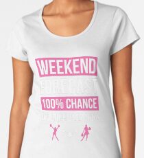Weekend Forecast Funny Cheerleading T-Shirt Cheerleader Gift Women's Premium T-Shirt