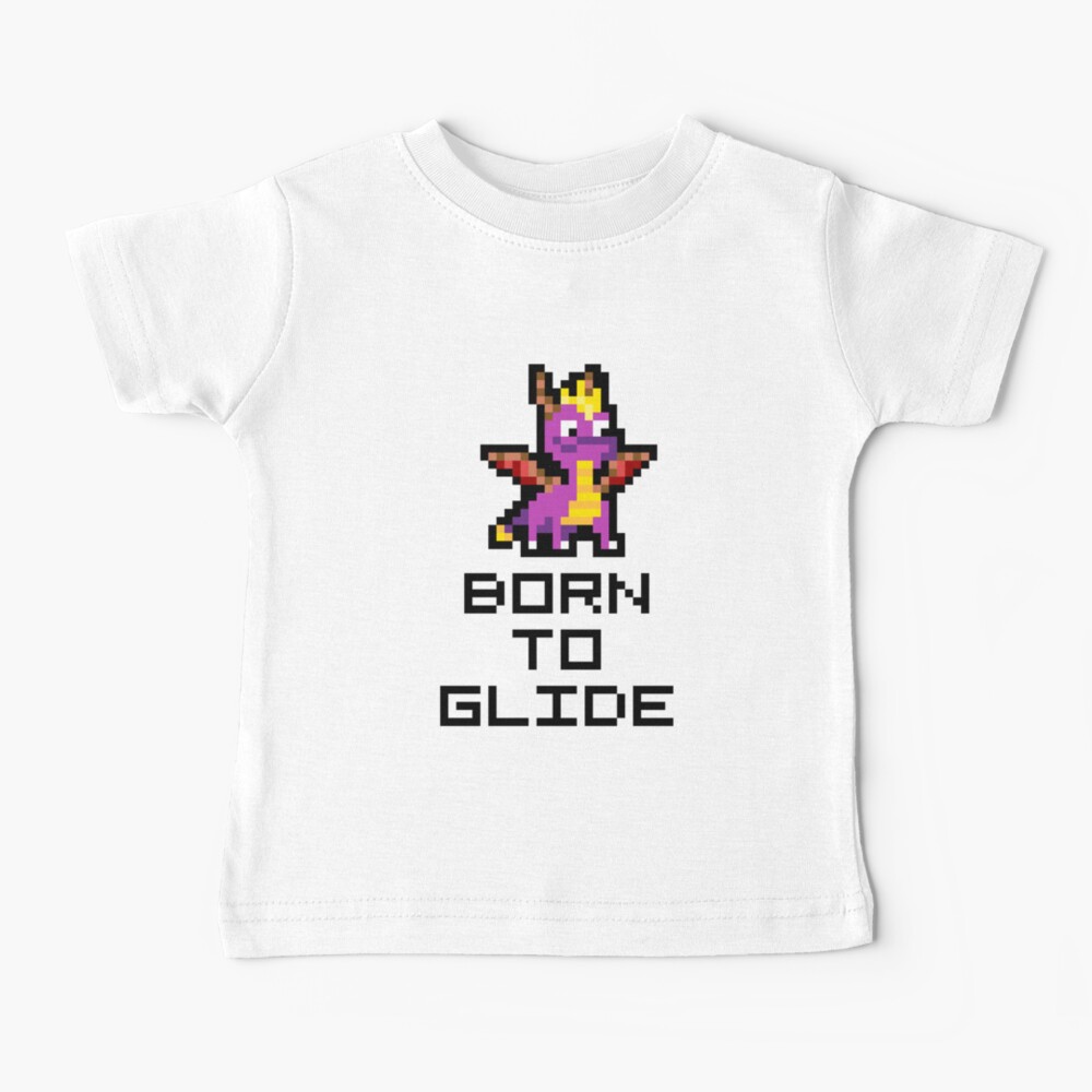 Spyro "Born To Glide" 8-Bit Pixel Art Baby T-Shirt