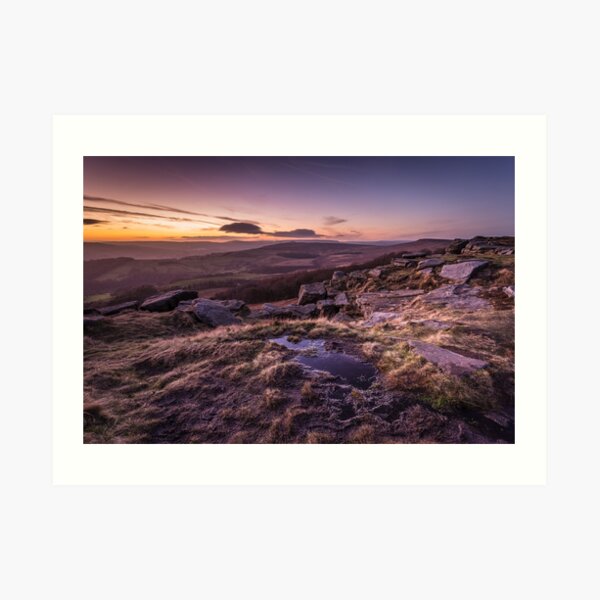 Last Light on Stanage Edge Art Print