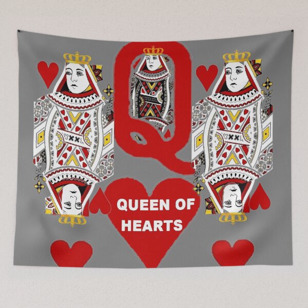 Item preview, WHITE & CHARCOAL GREY RED QUEEN OF HEARTS  designed and sold by sharlesart.