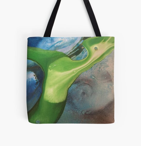 Fluid Green Allover-Print Tote Bag