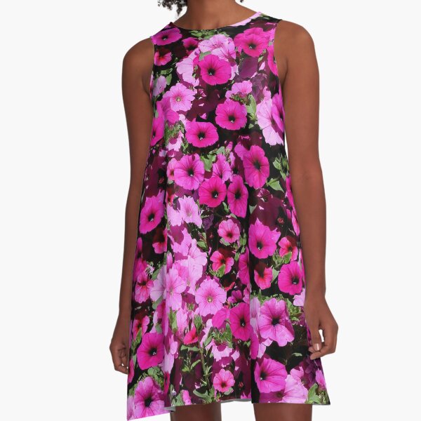 pink and red Petunia flowers A-Line Dress