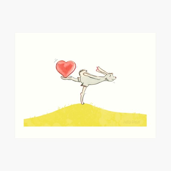 Hase mit Herz Kunstdruck