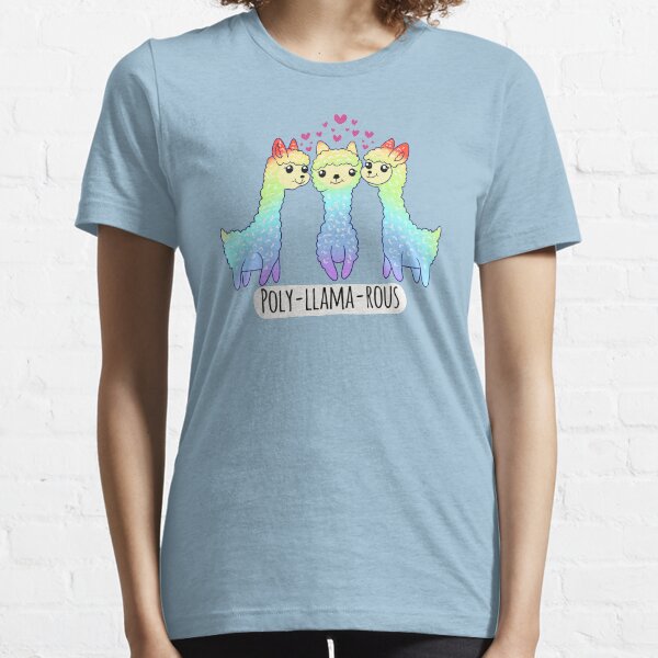 Poly-llama-rous, polyamorous, llama, rainbow, cute lgbtq Essential T-Shirt