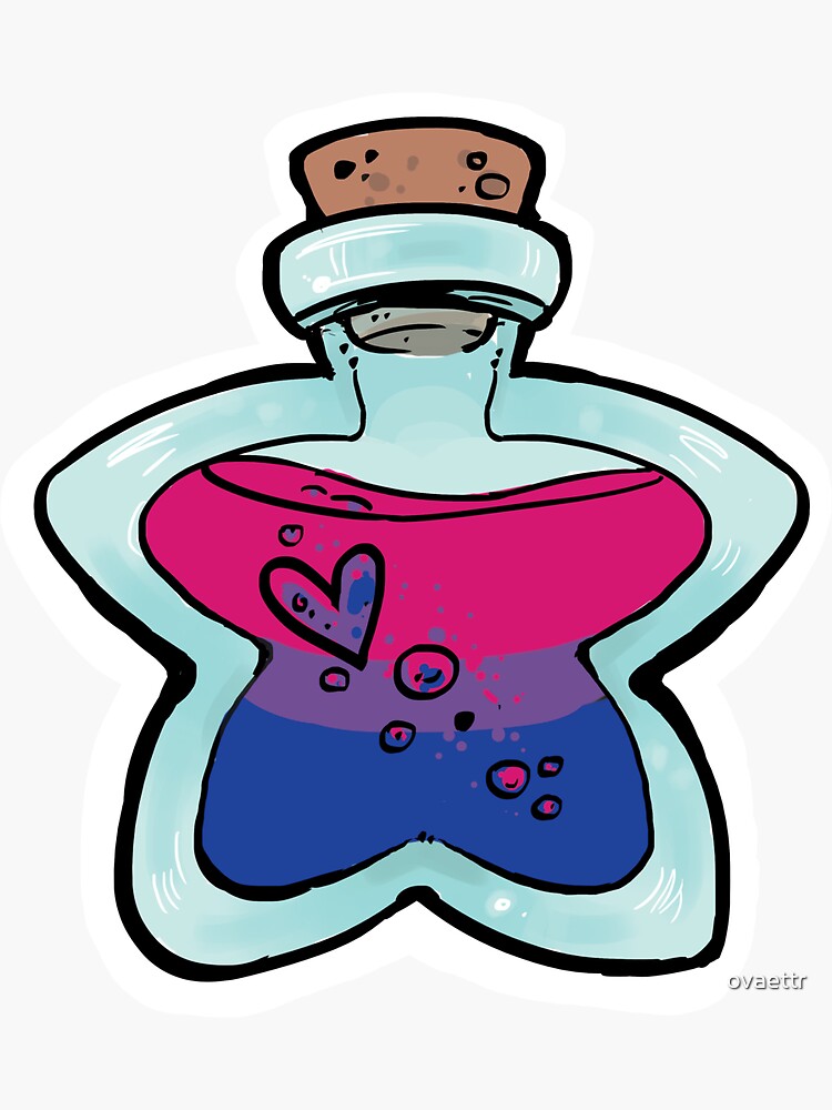 Potions Of Pride Bi Starry Bottle Sticker For Sale By Ovaettr