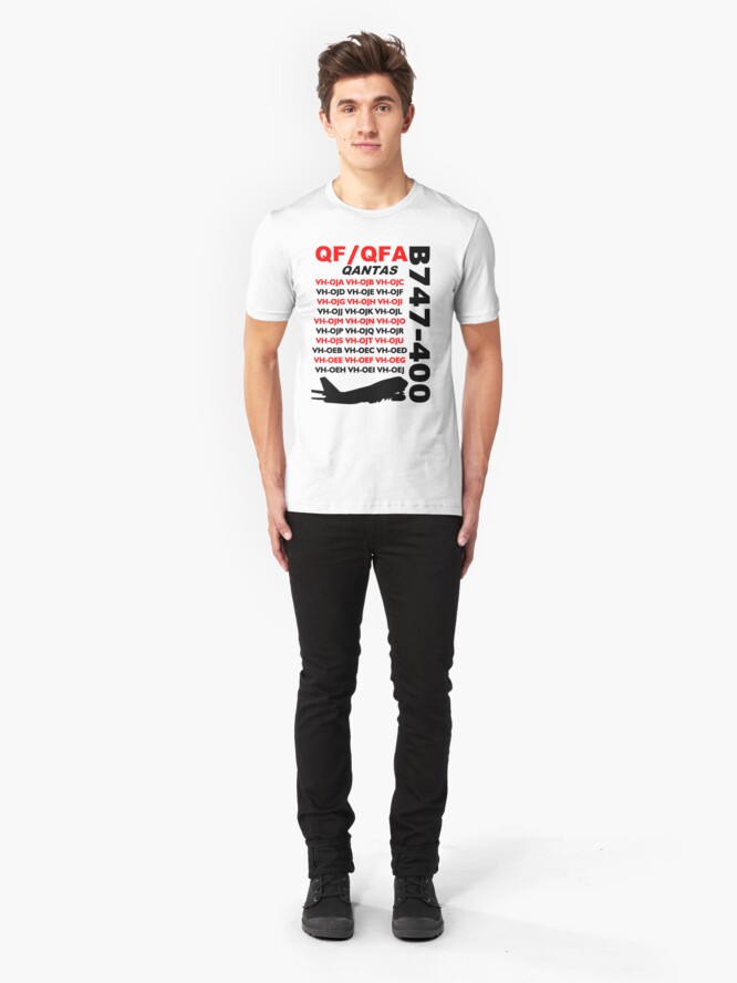 Alternate view of QANTAS Boeing 747-400 Fleet Slim Fit T-Shirt