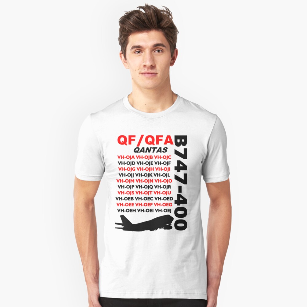 QANTAS Boeing 747-400 Fleet Slim Fit T-Shirt