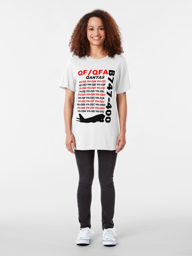 Alternate view of QANTAS Boeing 747-400 Fleet Slim Fit T-Shirt
