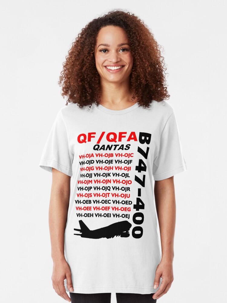 Alternate view of QANTAS Boeing 747-400 Fleet Slim Fit T-Shirt