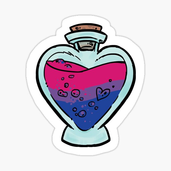 Potions Of Pride Bi Love Bottle Sticker For Sale By Ovaettr