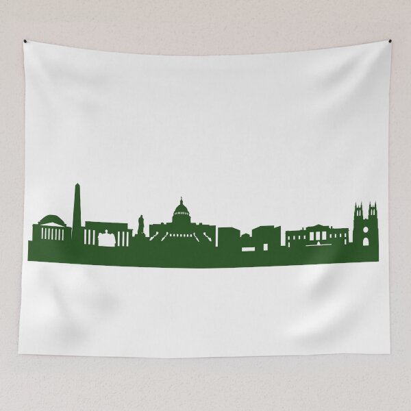 Item preview, WASHINGTON skyline in forest green designed and sold by 44spaces.