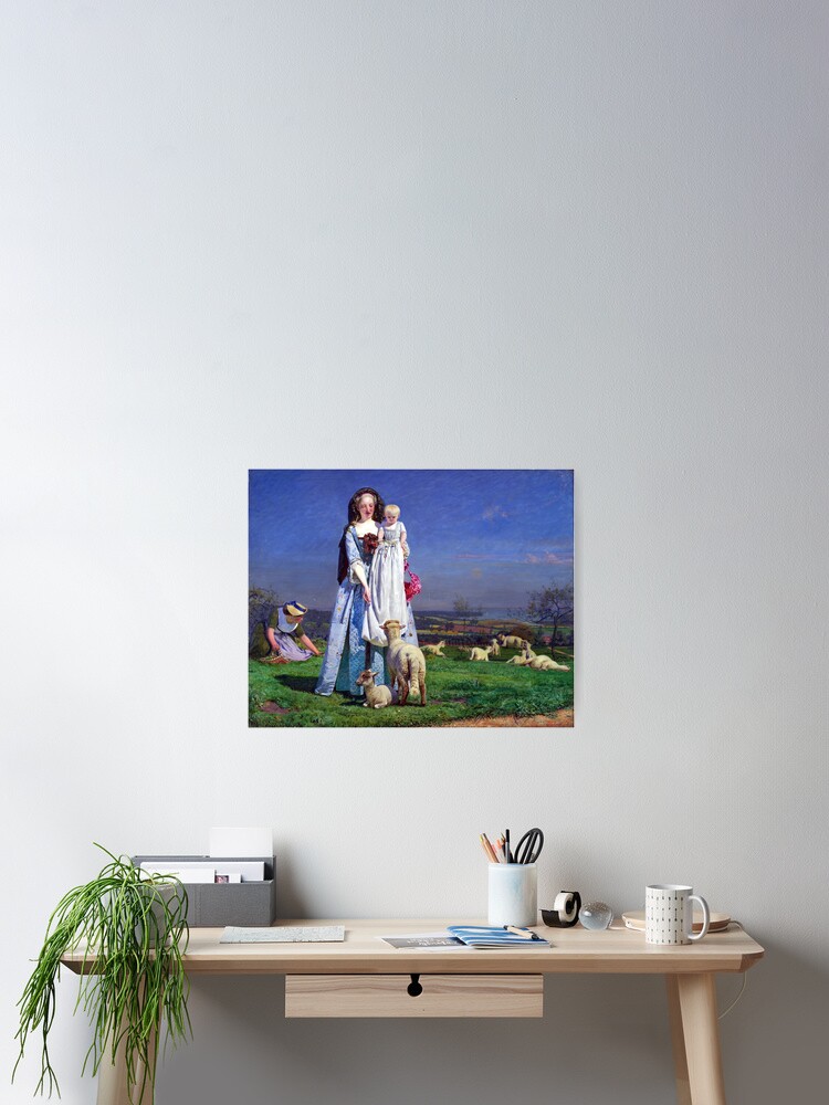 Ford Madox Brown Pretty Baa Lambs Poster By Pdgraphics Redbubble