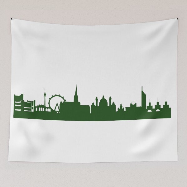 Item preview, VIENNA skyline in forest green designed and sold by 44spaces.