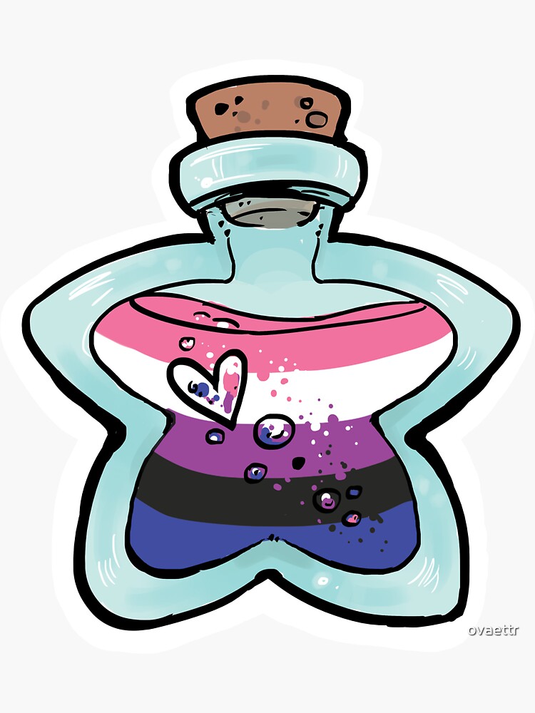 Potions Of Pride Genderfluid Starry Bottle Sticker For Sale By