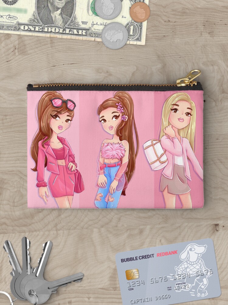 Thumbnail 3 of 4, Zipper Pouch, Pink Fashion designed and sold by instadrawvhs.