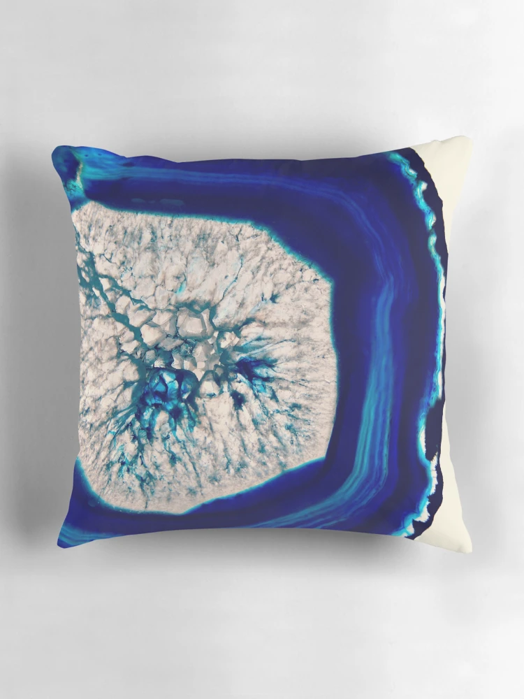 Thumbnail 3 of 4, Pillow, Blue Geode designed and sold by RDeleansDesign.