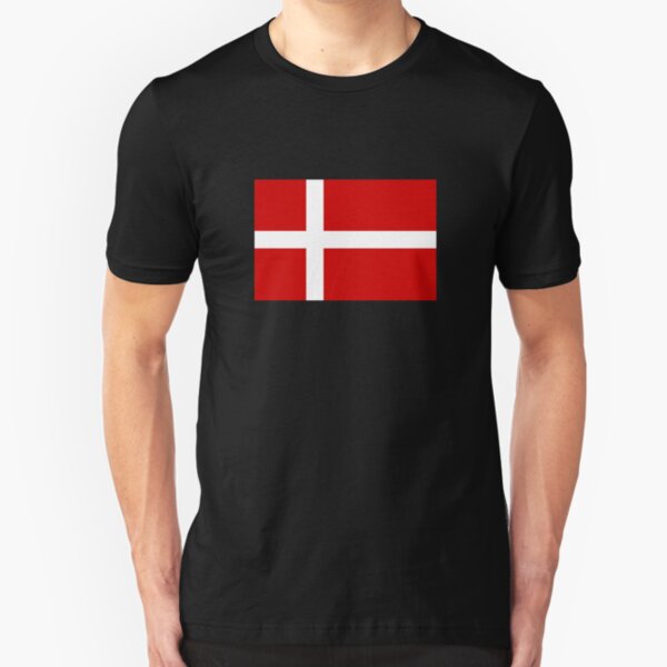 Flagge von Dänemark Slim Fit T-Shirt