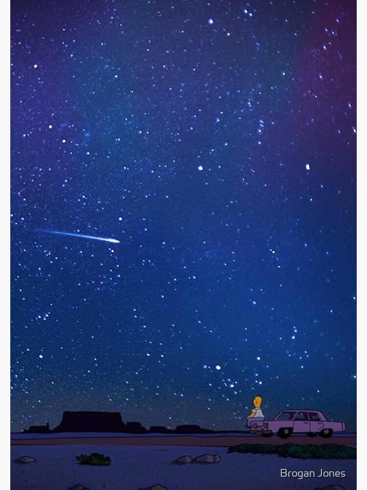 Download Sad Bart Simpsons Galaxy Night Time Wallpaper