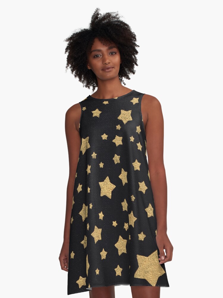 Black dress 2024 gold stars