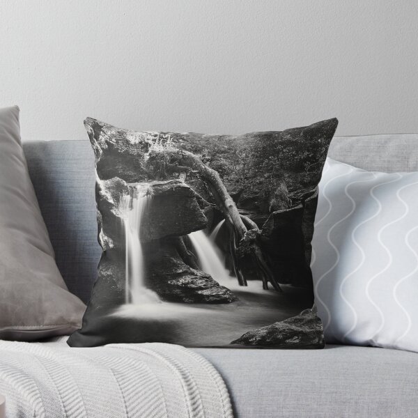 Item preview, Edinample waterfalls, black+white designed and sold by ShinyPhoto.