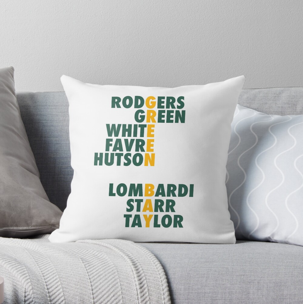 Green Bay Packers Greats Throw Pillow for Sale by SDCohen2003