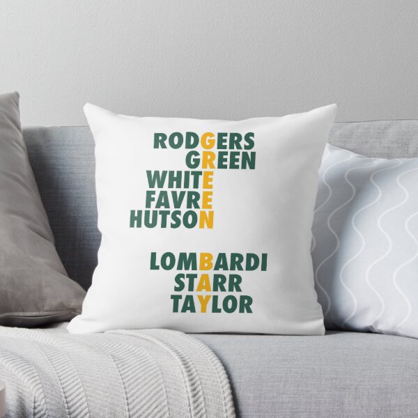 Green Bay Packers Greats Throw Pillow for Sale by SDCohen2003