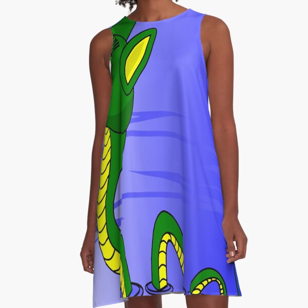 Loch Ness Drawing A-Line Dress
