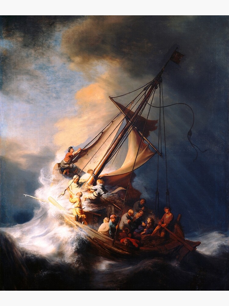 "Der Sturm auf dem See Genezareth von Rembrandt" Poster von