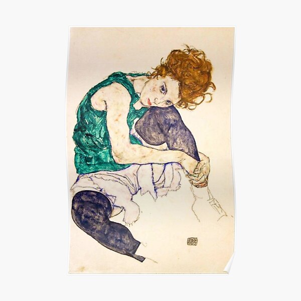 Egon Schiele Femme Assise Poster