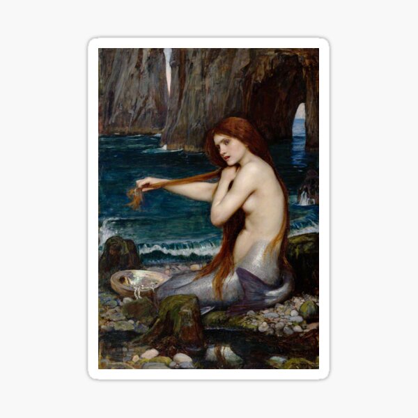 Mermaid John William Waterhouse Sticker