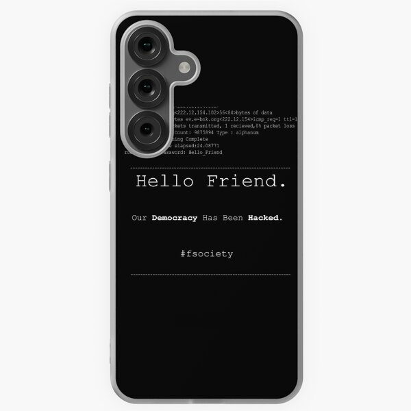 Vista previa del artículo con la obra «Hola amigo@fsociety», diseñado y vendido por PrintSideYerp.