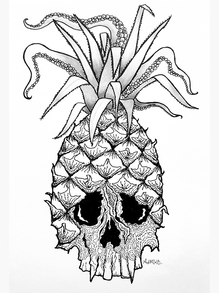 "Pineapple Head" Sticker by AbsentiadMorte Redbubble